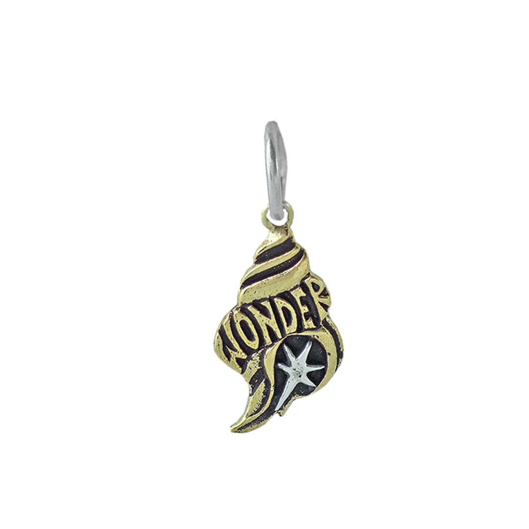 Waxing Poetic High Vibes Charm - Wonder - Brass & Sterling Silver