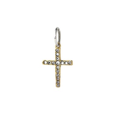 Waxing Poetic Amor Fati Single Cross Charm - BR, SS & Swarovski