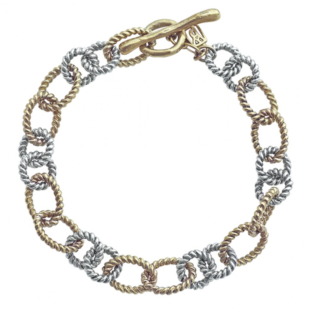 Waxing Poetic Connection Bracelet Brass & Sterling Silver Large