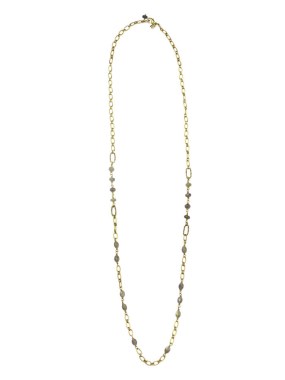 Waxing Poetic Rossini Chain - Brass & Labradorite 81cm