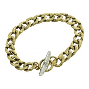 Waxing Poetic Boat Cleat Chain Bracelet - Brass and Sterling Silver - Larg