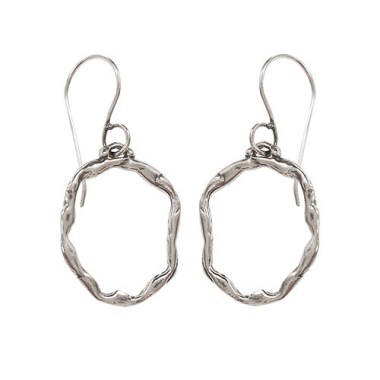 Waxing Poetic Free Form Hoop Earrings - Sterling Silver