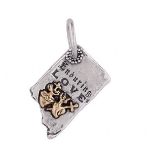 Waxing Poetic THE GOOD BOOK PAGES Charm - ENDURING LOVE - Sterling Silver/Brass