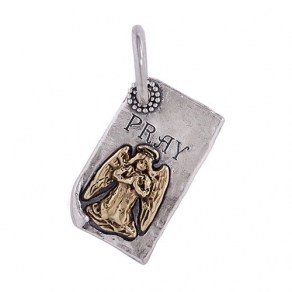Waxing Poetic THE GOOD BOOK PAGES Charm - PRAY - Sterling Silver/Brass