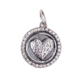 Waxing Poetic Heart's Content Charm - Sterling Silver & Swarovski