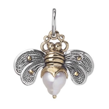 Waxing Poetic BEE BRAVE HONEYPEARL CHARM - Sterling Silver/Brass/Pearl