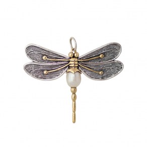 Waxing Poetic Pearl Of Change Dragonfly Pendant