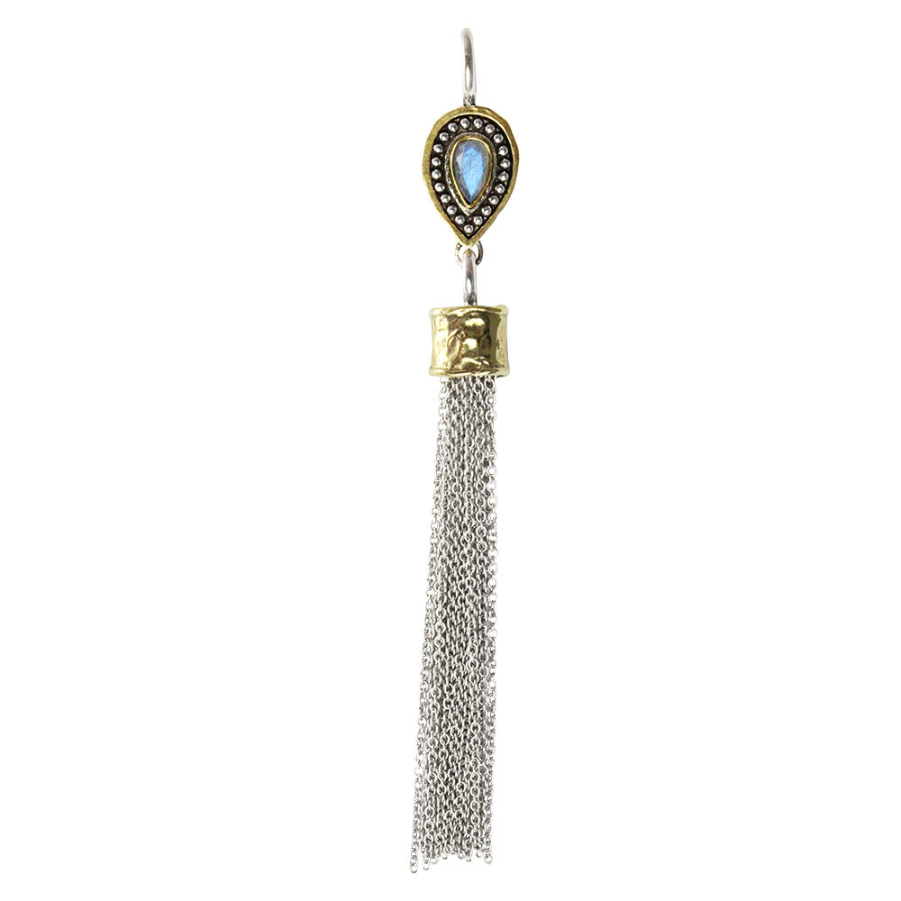 Waxing Poetic Amity Tassel - Sterling Silver, Brass and Labradorite