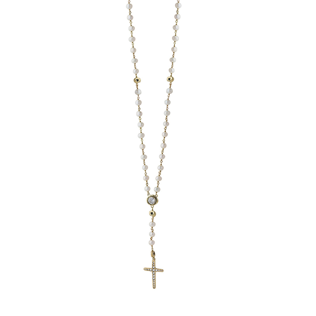 Waxing Poetic Amor Fati Rosary Necklace - Brass 73cm
