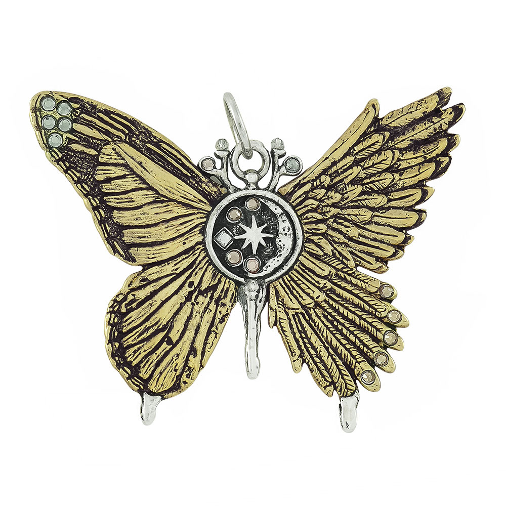 Waxing Poetic Ascension Butterfly Pendant - BR/SS/Swarovski