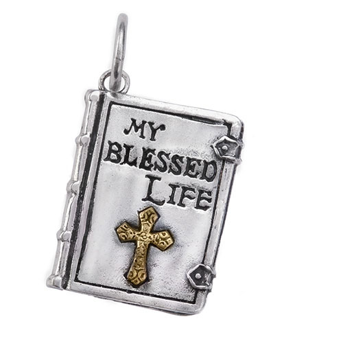 Waxing Poetic Biographies Charm - My Blessed Life - Sterling Silver/Brass
