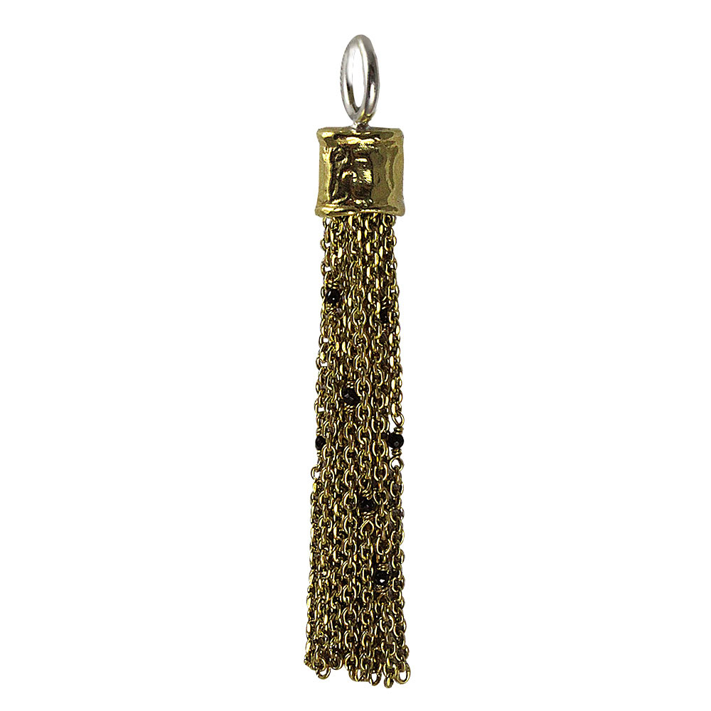 Waxing Poetic Capella Tassel - Brass, Sterling Silver and Black Onyx