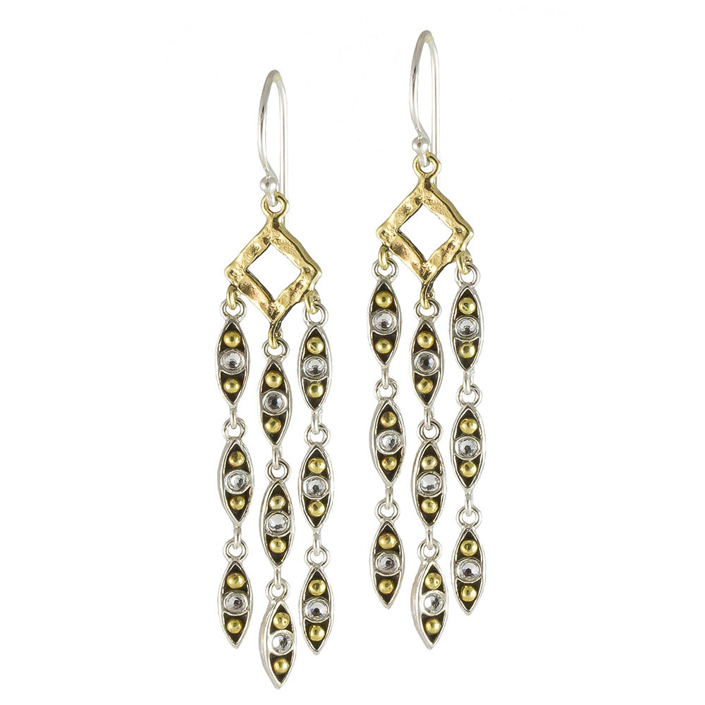 Waxing Poetic Dewdrop Chandelier Earrings - BR, SS & Swarovski