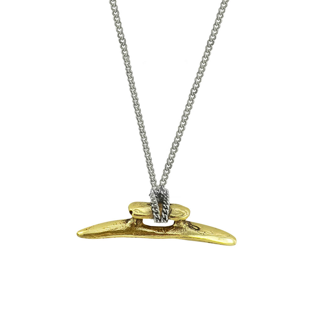 Waxing Poetic Boat Cleat Chain Necklace - Sterling Silver & Brass - 61cm