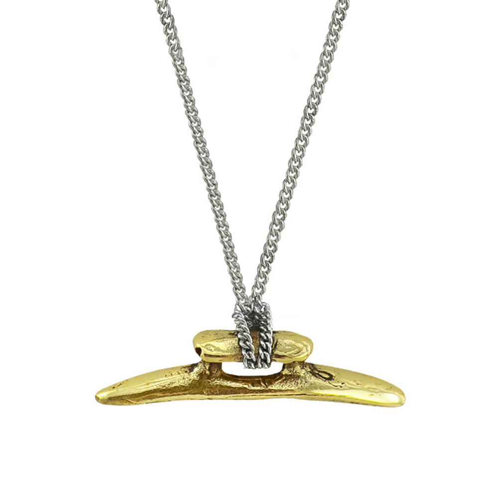 Waxing Poetic Boat Cleat Chain Necklace - Sterling Silver & Brass - 61cm