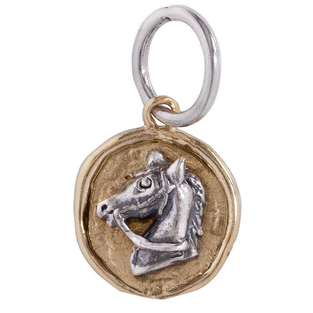 Waxing Poetic Camp Charm - Horse- Sterling Silver & Brass