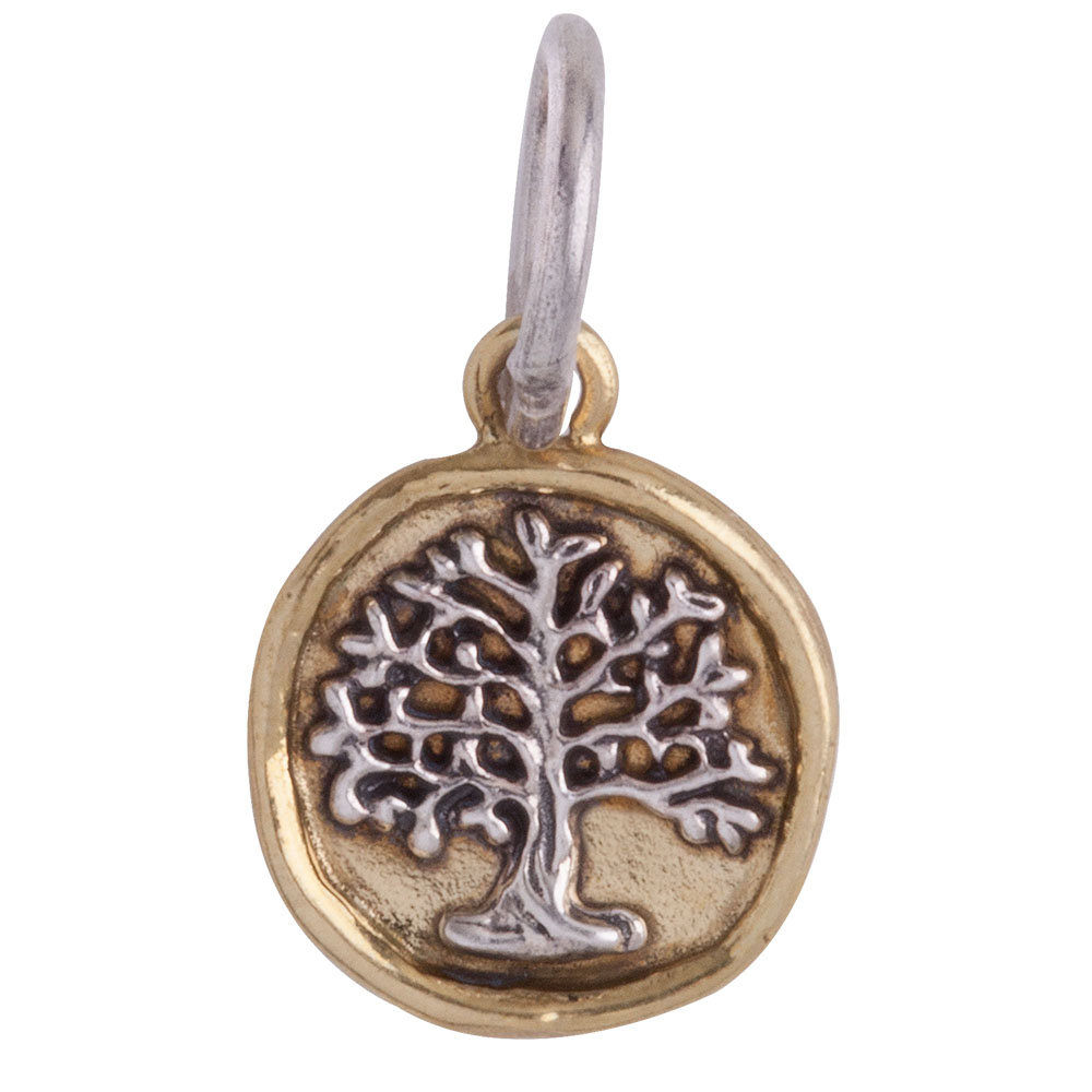 Waxing Poetic Camp Charm - Tree of Life- Brass and Sterling Silver
