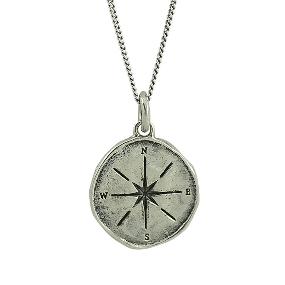 Waxing Poetic Compass Necklace - Sterling Silver - 61cm