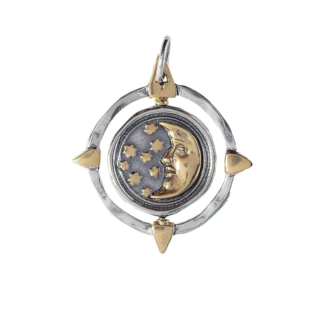 Waxing Poetic Compass Spinner Pendant - Another Wish