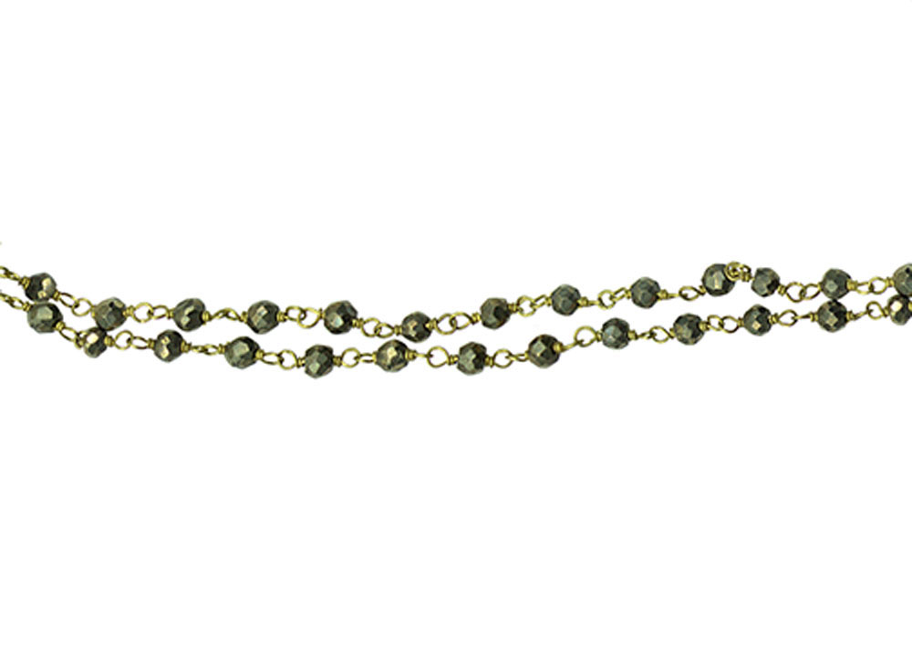 Waxing Poetic Connexion Necklace - Brass & Pyrite - 91cm
