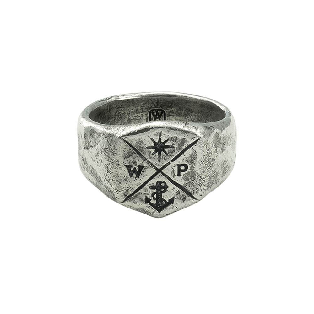 Waxing Poetic Coat of Arms Ring - Sterling Silver