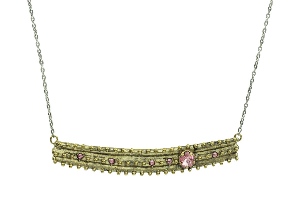 Waxing Poetic Desert Rose Necklace - Brass, Sterling Silver & Swarovski Crystals