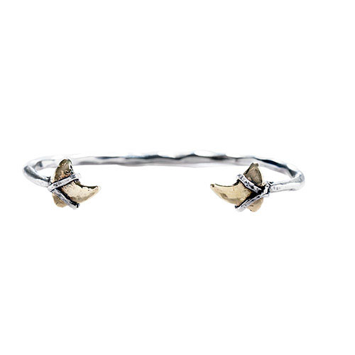 Waxing Poetic Essence Of Life Bangle Sterling Silver & Brass 2-3/ 10,1cm Diameter