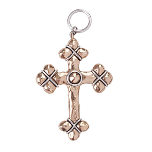 Waxing Poetic Everlasting Cross Pendant - Faith- Bronze & Sterling Silver