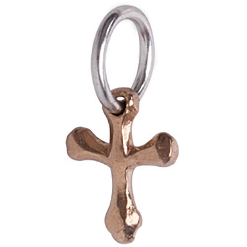 Waxing Poetic FREEDOM CROSS CHARM - SMALL - Bronze & Sterling Silver