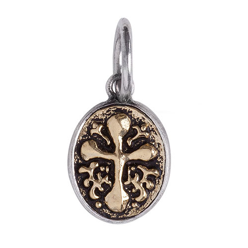 Waxing Poetic FREEDOM POETIC CROSS - SMALL - Sterling Silver & Brass