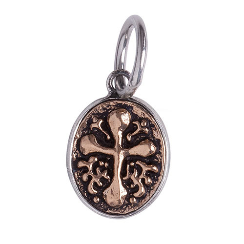 Waxing Poetic FREEDOM POETIC CROSS - SMALL - Sterling Silver & Bronze