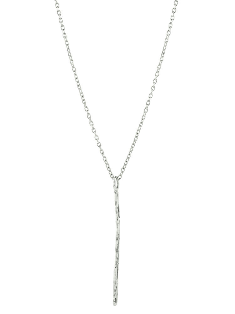 Waxing Poetic Gestural Baton Drop Neckalce - Sterling Silver - 81cm