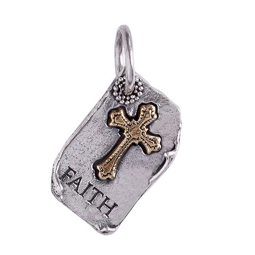 Waxing Poetic THE GOOD BOOK PAGES Charm - FAITH - Sterling Silver/Brass