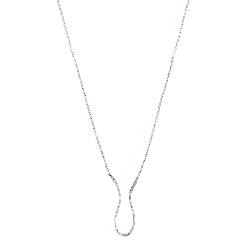 Waxing Poetic Gestural Hasp Necklace - Sterling Silver - 81cm