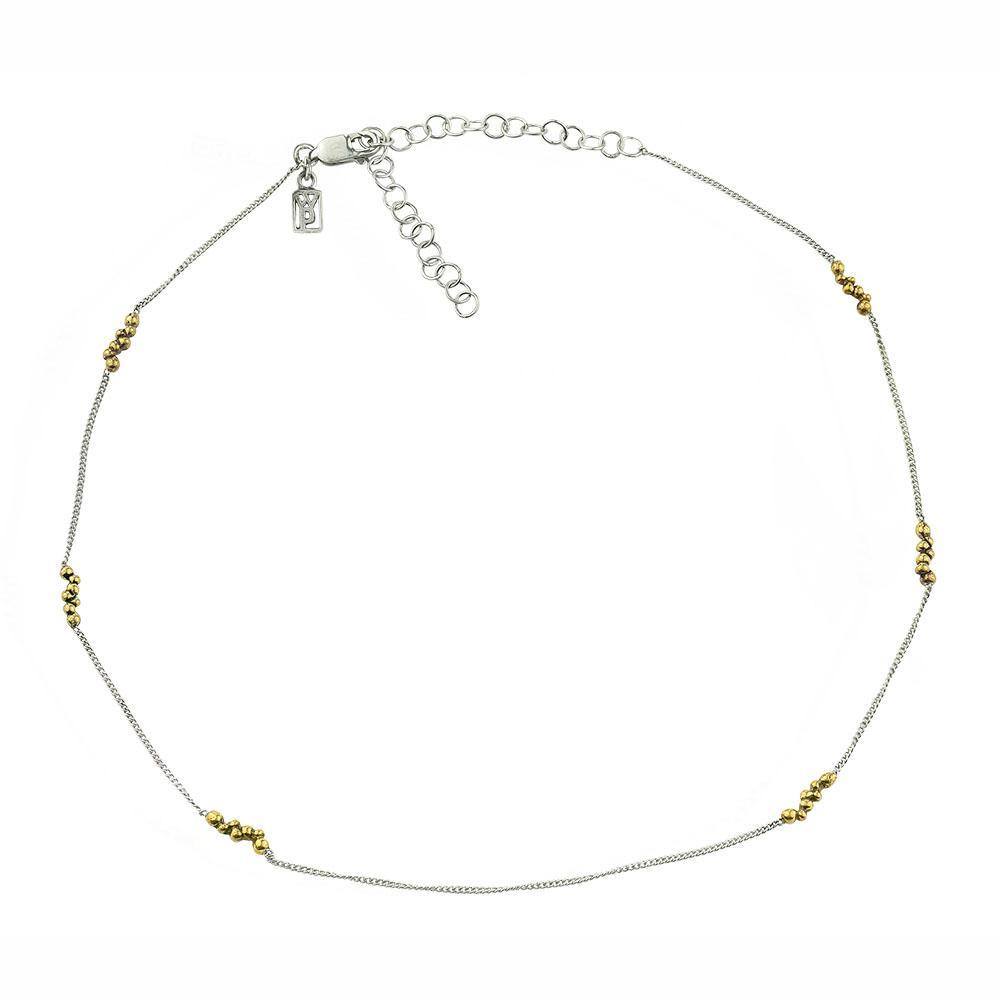 Waxing Poetic Granulated Minuet Choker - SS/BR  - 33cm + 7.6cm Extender