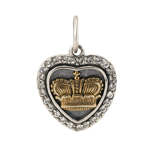 Waxing Poetic Hearts Content -Crown - Sterling Silver, Brass & Swarovski