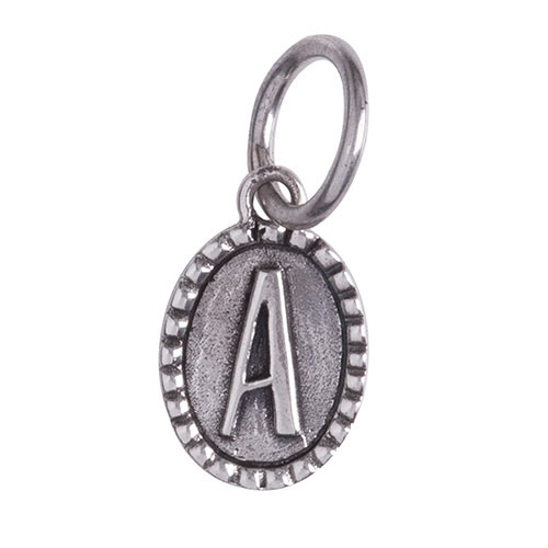 Waxing Poetic IMPRINTED OVAL INSIGNIA Charm - A - Sterling Silver