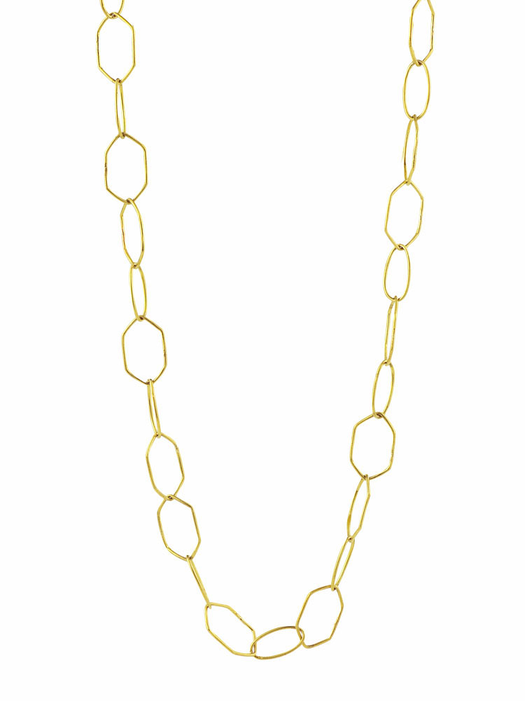 Waxing Poetic Kith Double Chain Necklace - Brass 45cm/42.5cm