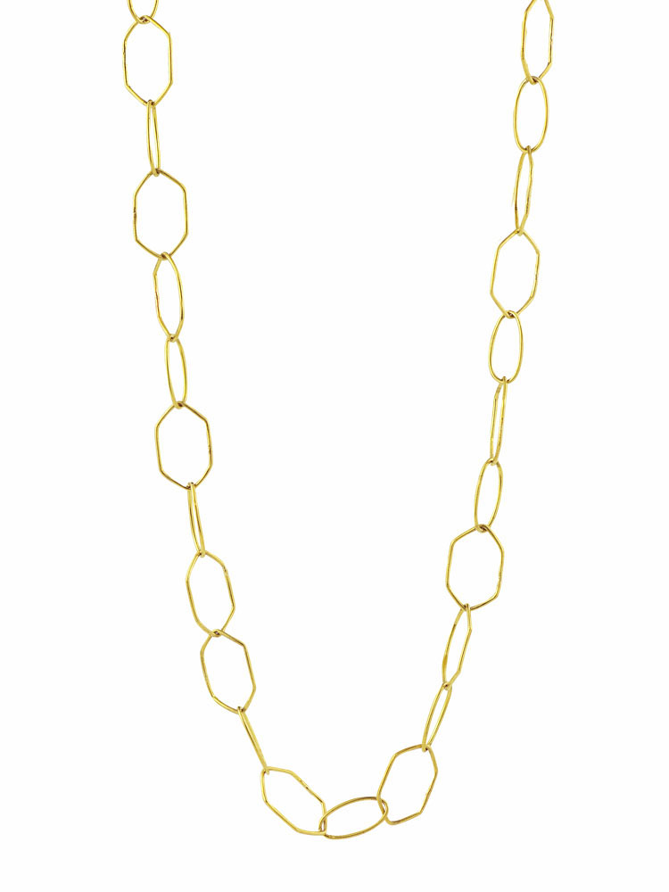 Waxing Poetic Kith Double Chain Necklace - Brass 45cm/42.5cm