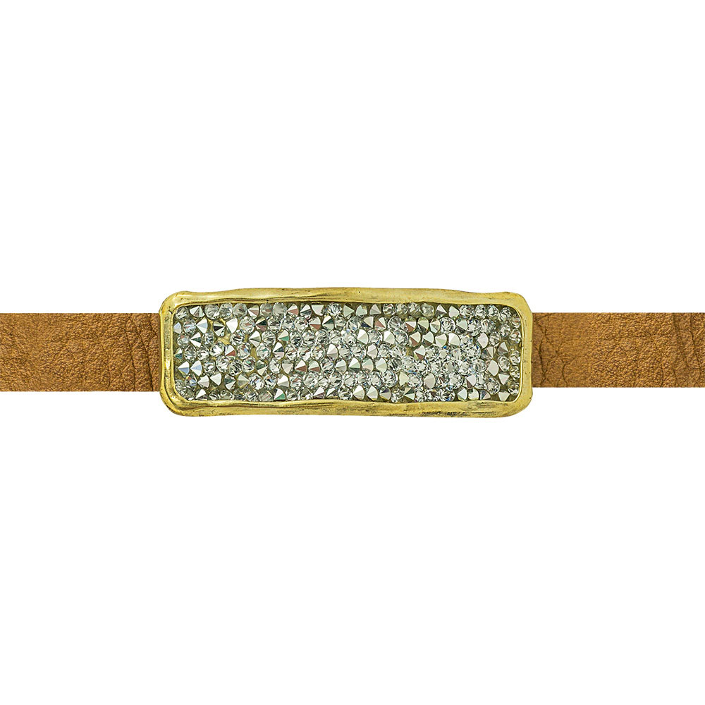 Waxing Poetic Kristal Choker - Brass/Leather- 33cm + 5cm Extender