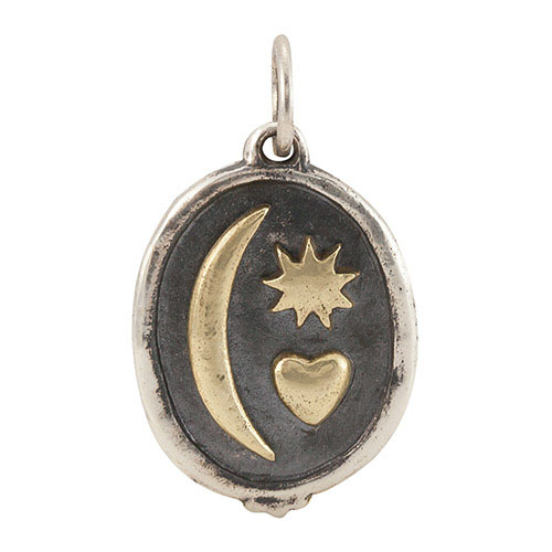 Waxing Poetic Love Will Always Find Us Pendant - Sterling Silver, Brass