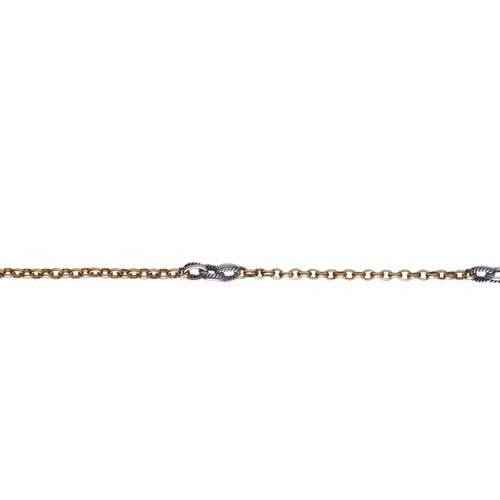 Waxing Poetic DOUBLE LINK ROLO CHAIN - Brass/Sterling Silver 45cm