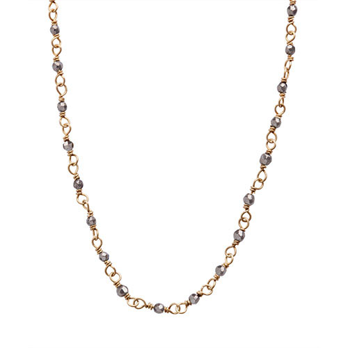 Waxing Poetic THE ANSWER CHAIN - Silver Pyrite & Brass-40cm