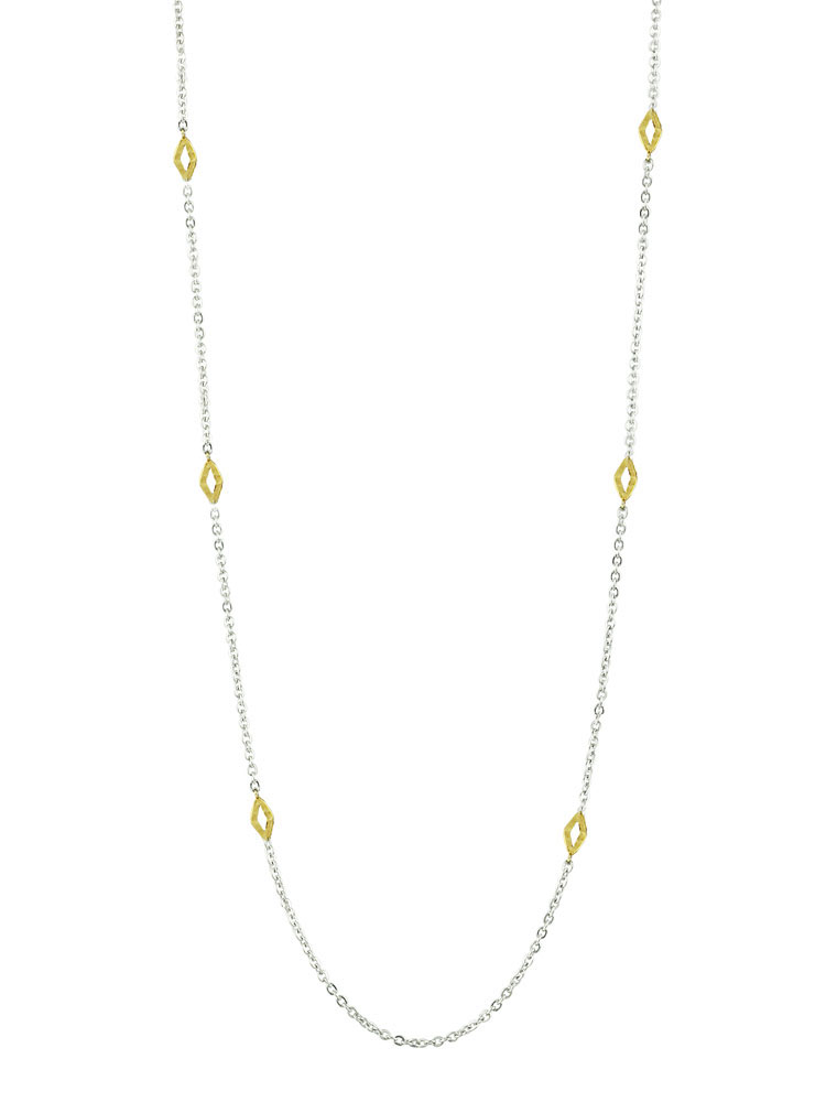 Waxing Poetic Diamante Chain - Sterling Silver and Brass - 40cm + 5cm Extender
