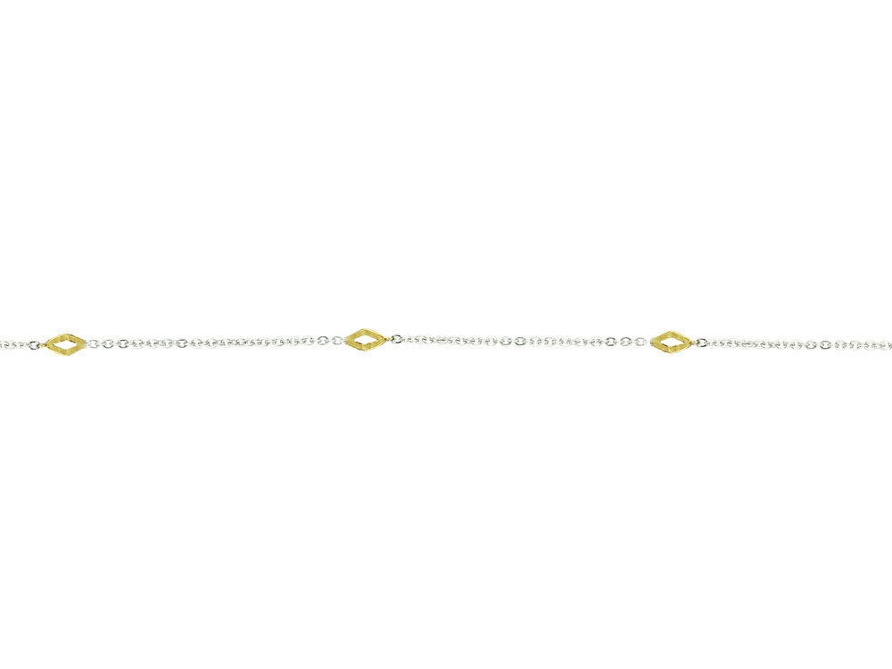 Waxing Poetic Diamante Chain - Sterling Silver and Brass - 40cm + 5cm Extender