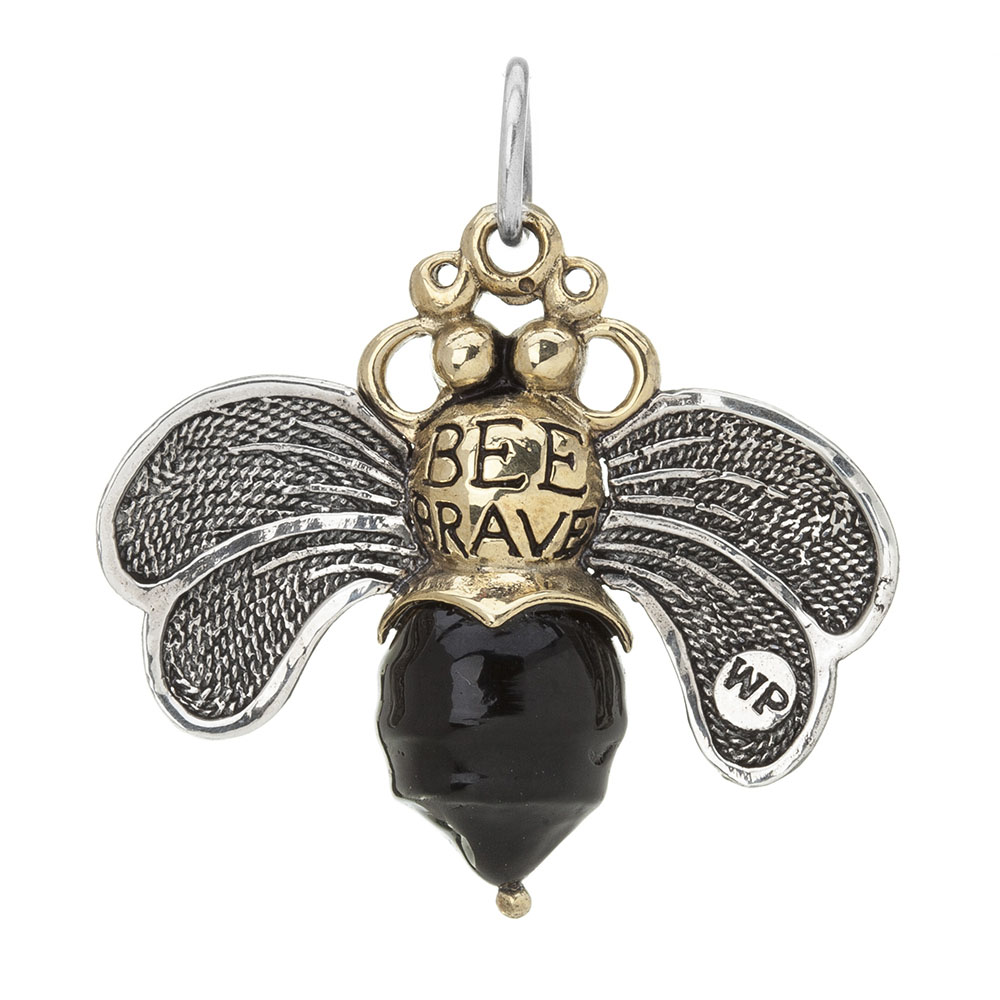 Waxing Poetic BEE BRAVE Pendant - Black - sterling silver/brass/Resin
