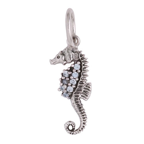 Waxing Poetic Natural Beauties Charm - Seahorse - Sterling Silver and CZ