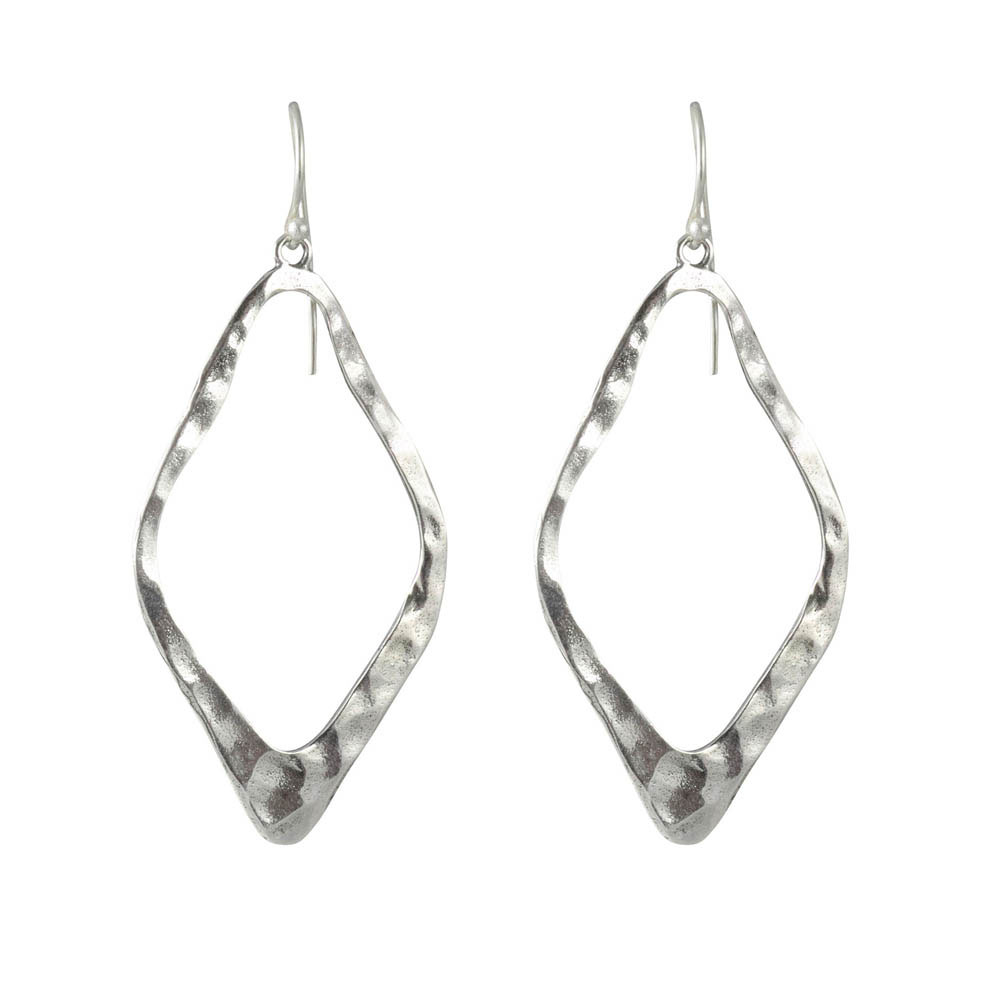 Waxing Poetic Open Up Earrings - Sterling Silver - Diamond