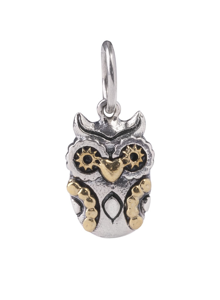 Waxing Poetic Personal Vocabulary Charm - Owl Love - Sterling Silver & Bra