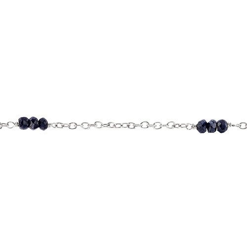 Waxing Poetic Favorite Muse Cable Chain 61cm Sterling Silver / Blk Spinel